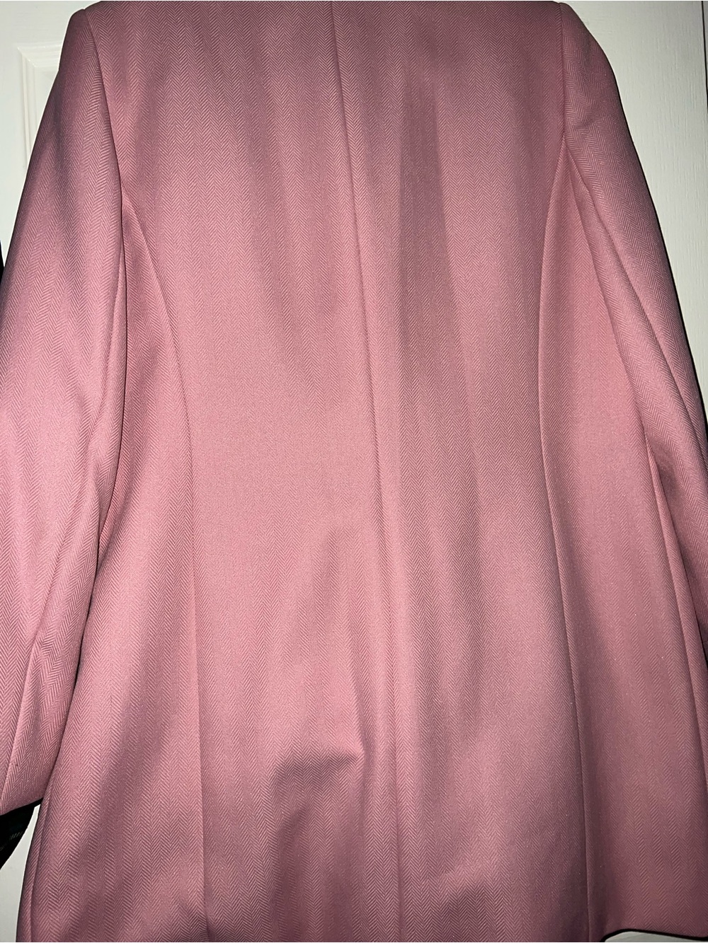 Tahari Pink Collarless Blazer with Grayish blue pants - Picture 3 of 3